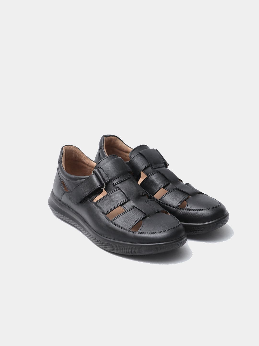 Leather summer sandals for men