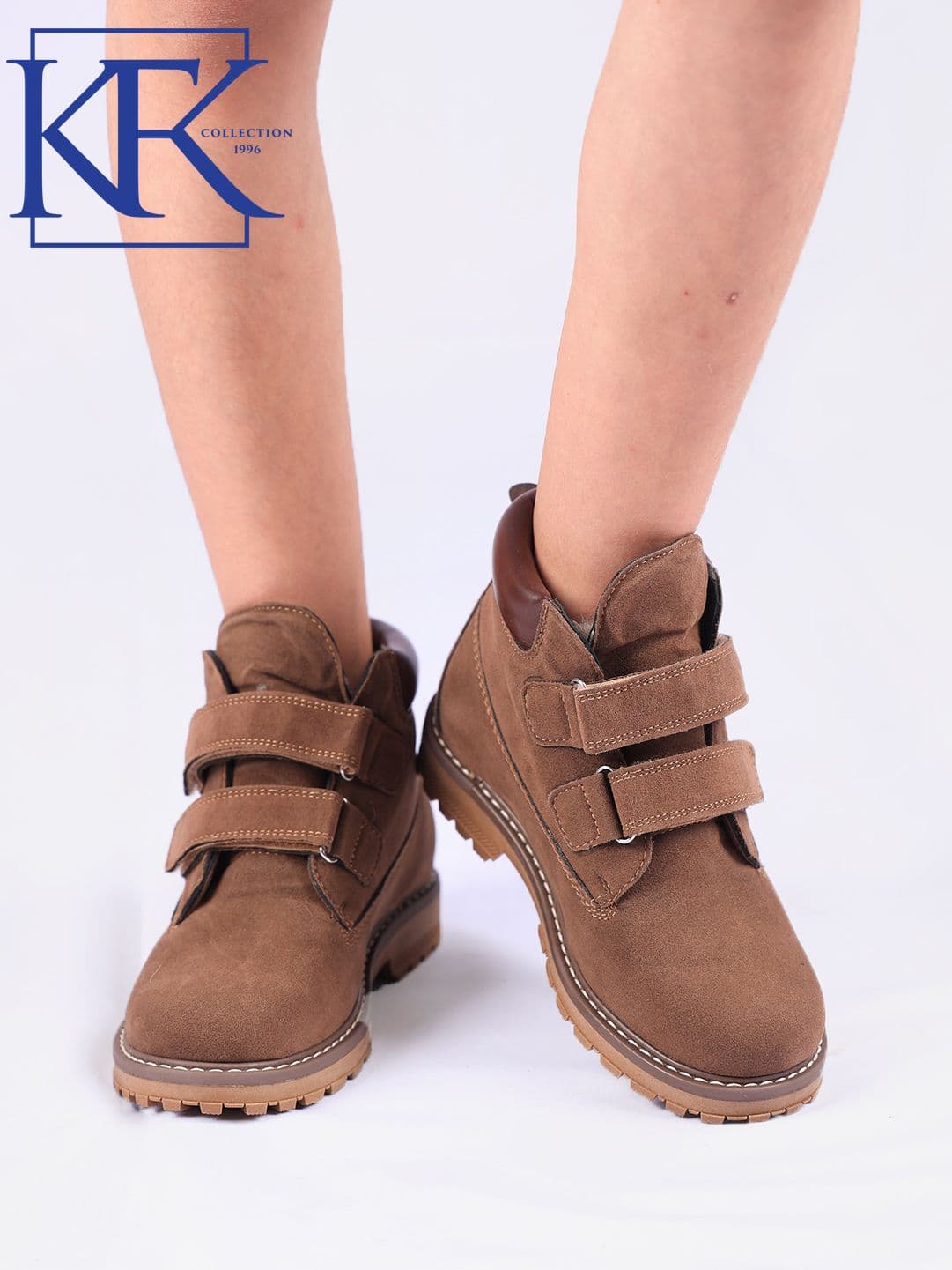 Детские ботинки для мальчиков и девочек KFK, на меху, с нескользящей подошвой