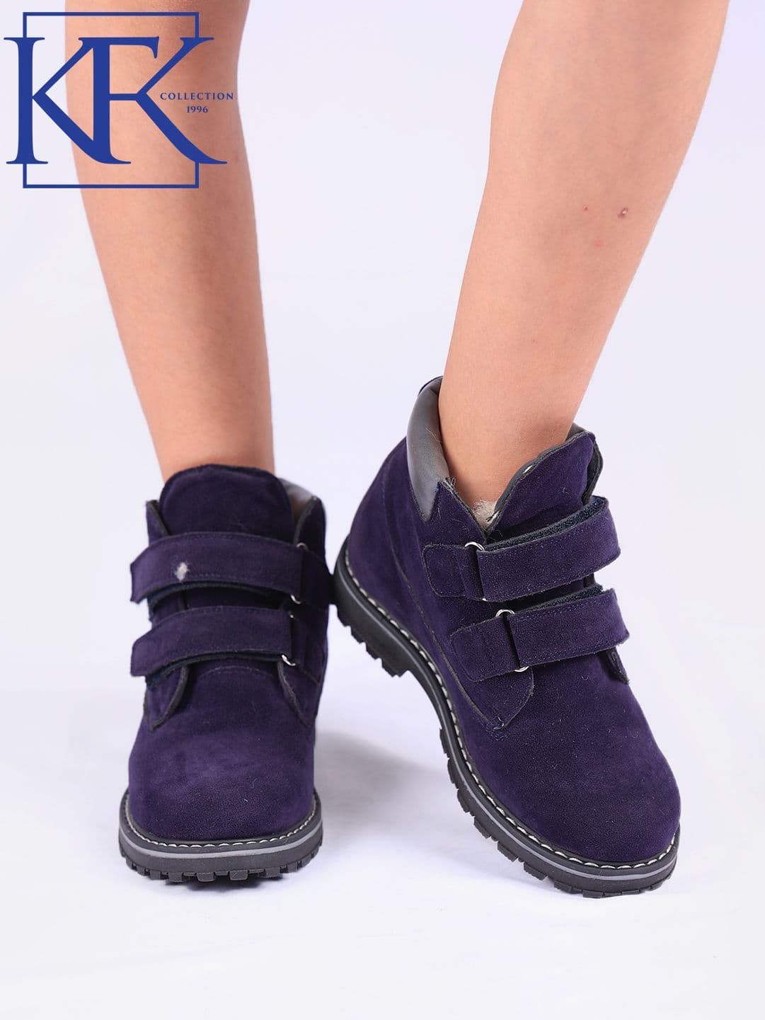 Детские ботинки для мальчиков и девочек KFK, на меху, с нескользящей подошвой