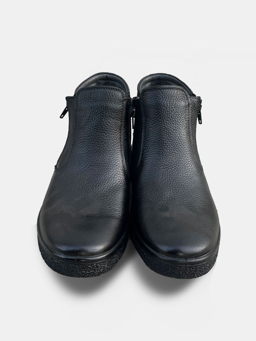 Men's boots made of genuine leather, with fur view 3